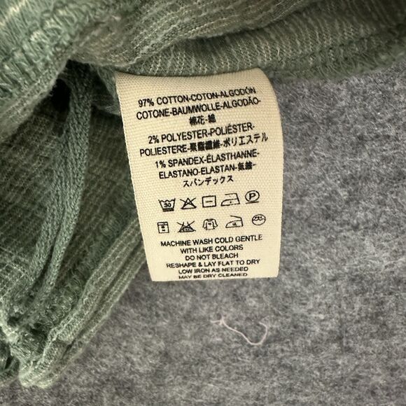 Free People Green Off-The-Shoulder Tie Cuffs Ribbed Top Size Medium - Picture 4 of 6